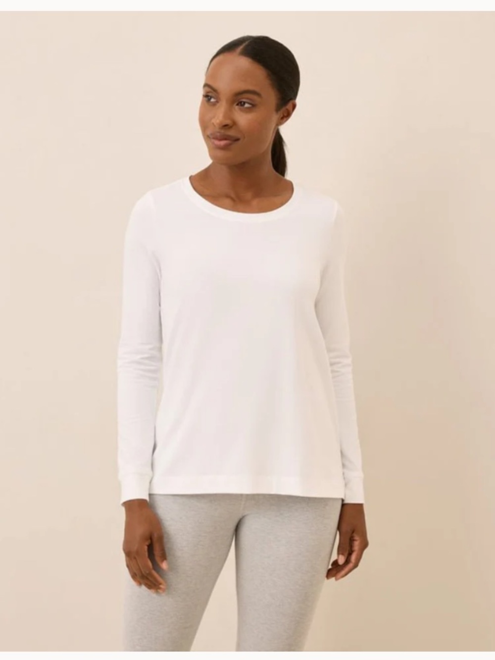 Pact Organic Luxe Stretch Jersey Swing Long Sleeve Tee
